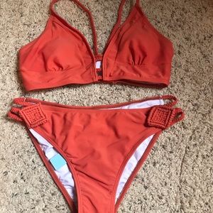 Cupshe Orange Braided Strap Bikini